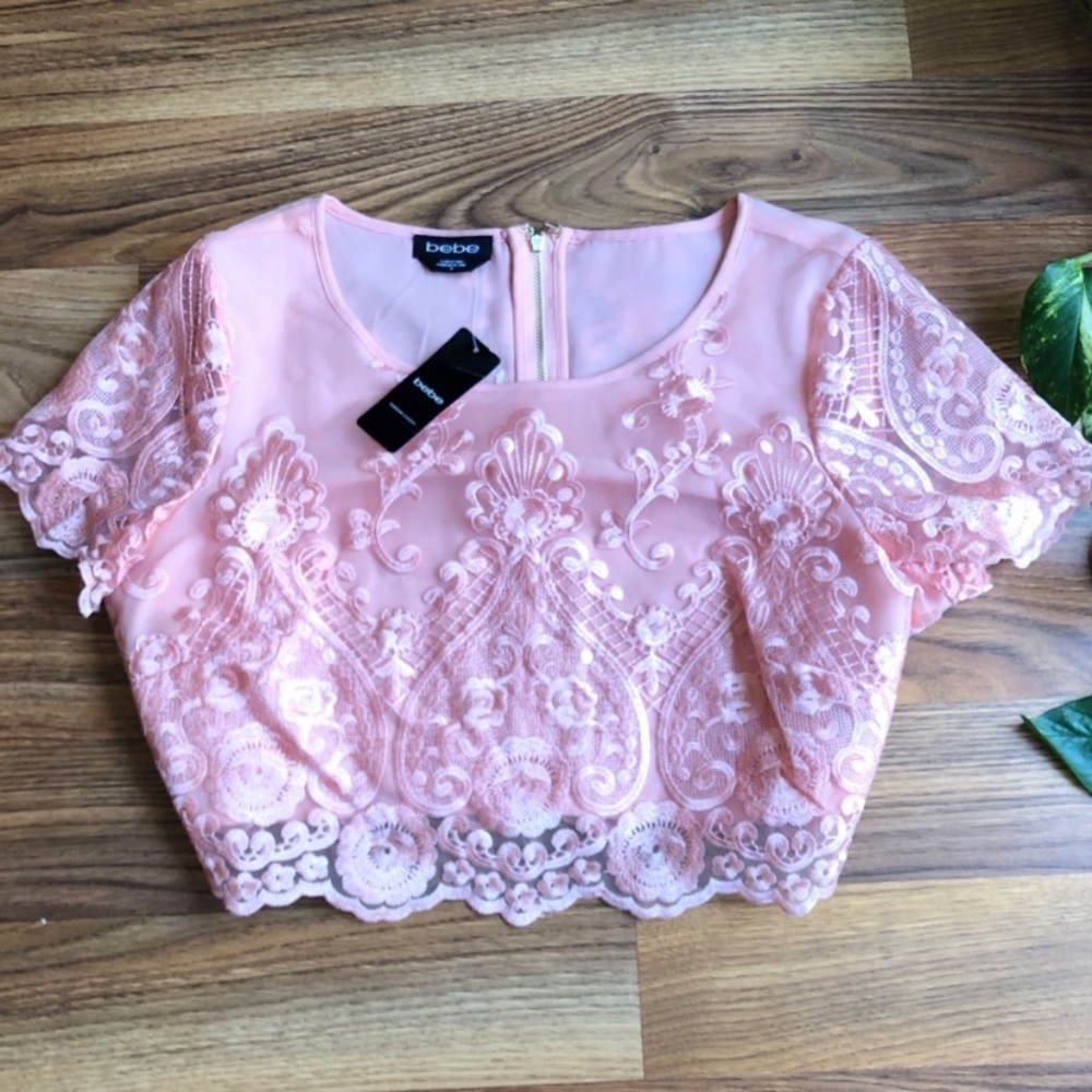 Bebe peach crop top - Picture 1 of 4